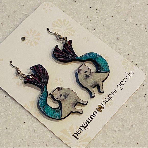 Accessories - 🆕🧜🏼‍♀️Handmade Purrmaid Cat Earrings!